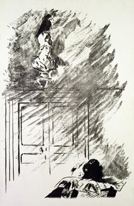 Illusztráció a „The Raven”-hez, Edgar Allen Poe alkotó: Édouard Manet