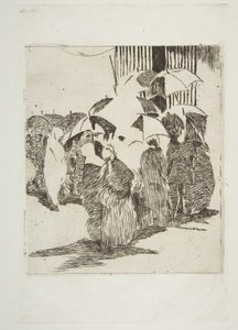 A Hentesbolt előtti sor, 1870-71. alkotó: Édouard Manet