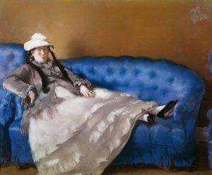 Madame Manet a kék kanapén alkotó: Édouard Manet
