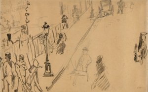 Manet - A rue Mosnier gázlámpával, 1878 alkotó: Édouard Manet