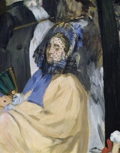 Zene a Tuileriák kertjében, egy fátyolos nő részlete, 1862 olaj, vászon, 3351 részlet