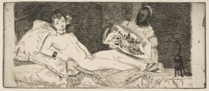 Olympia kistányér, 1867. alkotó: Édouard Manet