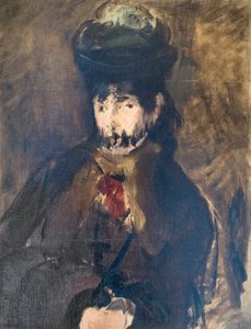 Berthe Morisot portréja fátyolban, c. 1872 (olaj, vászon) alkotó: Édouard Manet