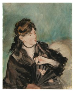 Berthe Morisot portréja legyezővel alkotó: Édouard Manet