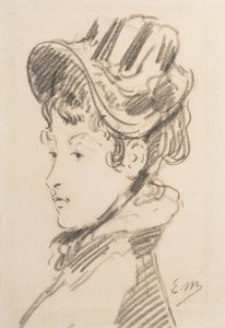 Madame Jules Guillemet portréja, 1880 körül (fekete kréta) alkotó: Édouard Manet