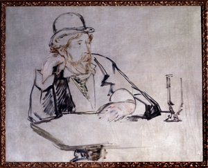 Georges Moore (1852-1933) ír regényíró portréja a kávézóban Edouard Manet rajza (1832-1883) 1879 New York. Modern Művészetek Múzeuma alkotó: Édouard Manet