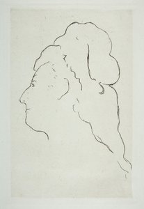 Eva Gonzales profilja balra fordult, kb. 1870. alkotó: Édouard Manet