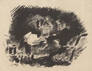 A lámpa alatt, Stéphane Mallarmé Edgar Allan Poe A holló című művének fordításából alkotó: Édouard Manet