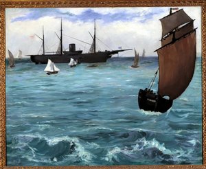 A Kearsarge amerikai hajó Boulogne sur mer festménye Edouard Manet (1832-1883) 1864. Magángyűjtemény alkotó: Édouard Manet