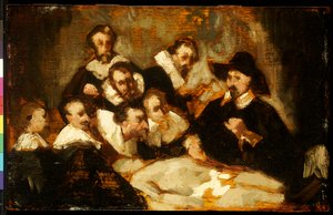Az anatómia lecke, Rembrandt után, 1856 körül alkotó: Édouard Manet