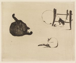 A macskák, 1869 alkotó: Édouard Manet