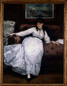 A pihenés (Berthe Morisot festőnő portréja a kanapén) Edouard Manet (1832-1883) festménye, 1870 Providence. Művészeti Múzeum alkotó: Édouard Manet