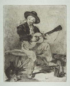 Le Guitarrero spanyol énekes, 1861-62. alkotó: Édouard Manet