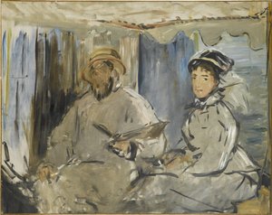 Monet festő műtermében, 1874 alkotó: Édouard Manet