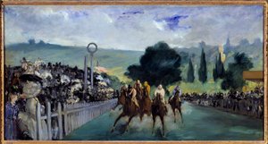 A versenyek Longchampban alkotó: Édouard Manet