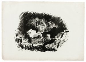 A lámpa alatt ("Egyszer volt, hol nem volt, éjféltájt sivár..."), A hollóból (Le Corbeau) alkotó: Édouard Manet