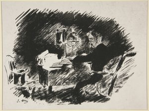 A lámpa alatt, Mallarmé Poe „A holló” című művének fordításához készült első illusztráció alkotó: Édouard Manet