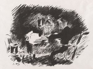 A lámpa alatt, Stéphane Mallarmé Edgar Allan Poe A holló című művéhez készített fordításából alkotó: Édouard Manet