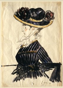 Nő nagy kalapban alkotó: Édouard Manet