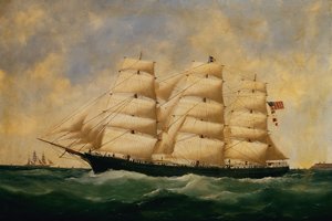 Az amerikai vitorlás hajó, Servia Le Havre-nál (olaj, vászon)