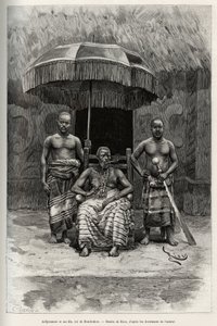 Ardjoumani (meghalt 1892-ben) és fiai, Bondoukou (Elefántcsontpart) királya. Riou metszete Louis Gustave Binger kapitány (1856-1936) „"Nigertől a Guineai-öbölig" című történetének illusztrálására, 1887-1889-ben a Le tour du monde-ban, a des voyag új folyói alkotó: Edouard Riou