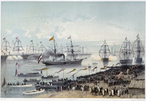 Őfelsége, az osztrák császár érkezése Port Saidba a Szuezi-csatorna „” avatóján G. Nicole. 1869