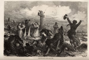 A halottak ünnepének megünneplése Cuzcóban, Riou rajza, Paul Marcoy 1848-tól 1860-ig tartó dél-amerikai utazásának illusztrálására. Metszet a „Le tour du monde”-ban, szerkesztette Edouard Charton alkotó: Edouard Riou