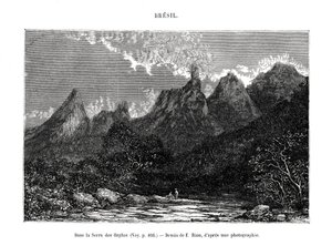 Serra dos Órgãos, Brazília, 19. század. alkotó: Edouard Riou