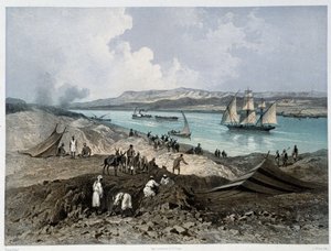 Kilátás a csatornára „” A Szuezi-csatorna felavatása – G. Nicole. 1869 alkotó: Edouard Riou