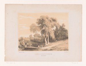 Landschapsstudie (cím az objektumon) alkotó: Edouard Taurel