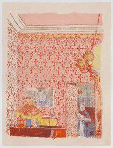 Innenraum mit rosa Tapete I, aus der Serie „Landschaften und Innenräume“ alkotó: Edouard Vuillard