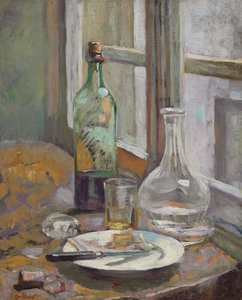 Csendélet palackkal és kancsóval; Csendélet üveggel és dekanterrel, 1889-1890 körül alkotó: Edouard Vuillard