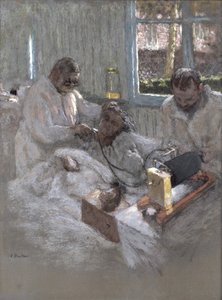 Henri Vaquez kardiológus (1860-1936) és asszisztense, Doktor Parvu, La Pitie, 1918-21 (pasztell, papír) alkotó: Edouard Vuillard