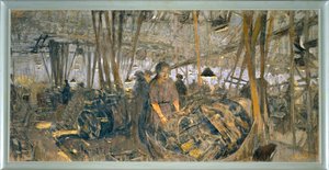 Fegyvergyár Lyonban: a tornyok - ... (tempera, vászon) alkotó: Edouard Vuillard