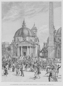 Elismerés IX. Piushoz a Piazza del Popolo-n alkotó: Edouardo Matania