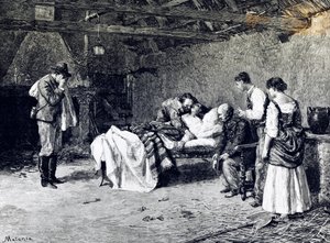 Anita Garibaldi halála Guiccioli márki farmján (illusztráció)