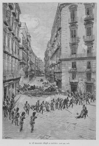 1848. május 15-én Nápolyban (metszet) alkotó: Edouardo Matania