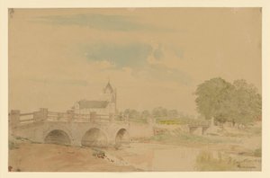 Kilátás Stavenhagen templomára és hídjaira alkotó: Eduard Gaertner