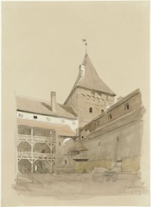 A neidenburgi kastély udvara alkotó: Eduard Gaertner