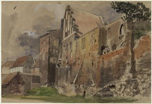 A régi udvarház romjai Toruńban alkotó: Eduard Gaertner