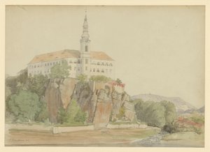 Kastély a folyónál (Duna?) alkotó: Eduard Gaertner