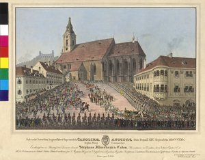 Caroline Auguste császárné magyar királyné koronázása 25-én. szeptember 1825-ben Pozsonyban alkotó: Eduard Gurk