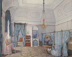 A Téli Palota belső terei. Az ötödik fenntartott apartman. Mária Alekszandrovna nagyhercegnő hálószobája, 1873