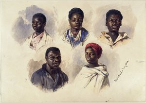 Öt portré afro-brazilokról, mellképek