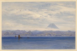 Japán tengerpart a Fudzsi-heggyel alkotó: Eduard Hildebrandt
