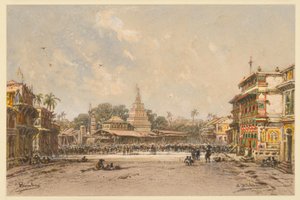 Utca Bombayban alkotó: Eduard Hildebrandt