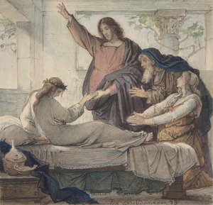 Jairus lányának felnevelése, 1873. alkotó: Eduard Julius Friedrich Bendemann