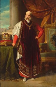 I. Ferenc József osztrák portréja, mint az aranygyapjú nagymestere, 1891. alkotó: Eduard Lebiedzki