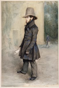 Német: Adolph von Menzel biedermeier kalappal