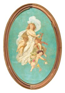 Egy festett mennyezet középső része (az ének allegóriája) alkotó: Eduard Theodor Ritter von Grützner